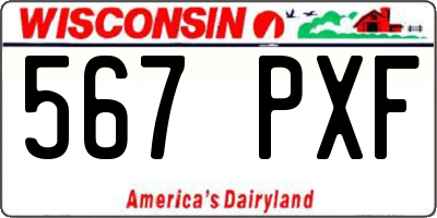 WI license plate 567PXF