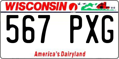 WI license plate 567PXG
