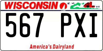 WI license plate 567PXI