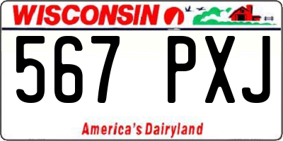WI license plate 567PXJ