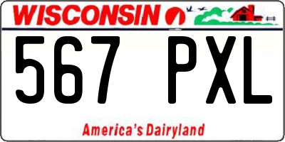 WI license plate 567PXL