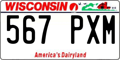WI license plate 567PXM