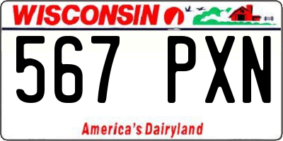 WI license plate 567PXN