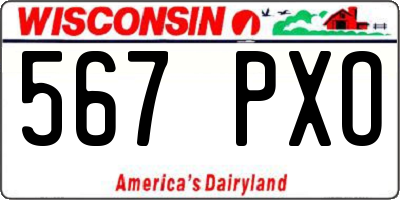 WI license plate 567PXO