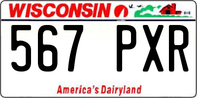 WI license plate 567PXR