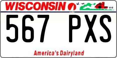 WI license plate 567PXS