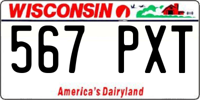 WI license plate 567PXT