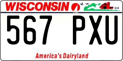 WI license plate 567PXU
