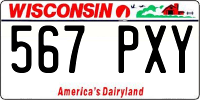 WI license plate 567PXY
