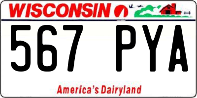 WI license plate 567PYA