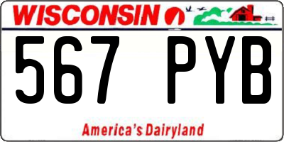 WI license plate 567PYB