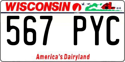 WI license plate 567PYC