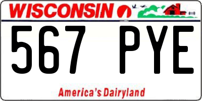 WI license plate 567PYE
