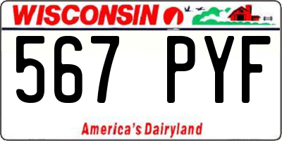 WI license plate 567PYF