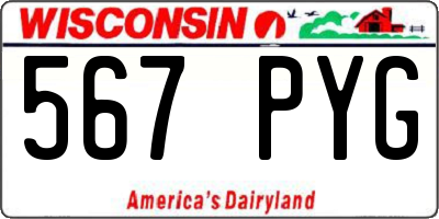 WI license plate 567PYG