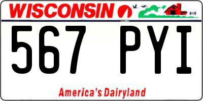 WI license plate 567PYI