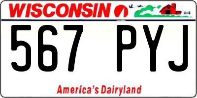 WI license plate 567PYJ
