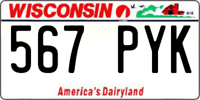 WI license plate 567PYK