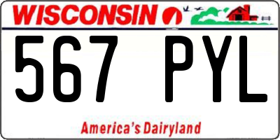 WI license plate 567PYL
