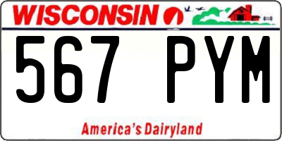 WI license plate 567PYM