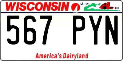 WI license plate 567PYN