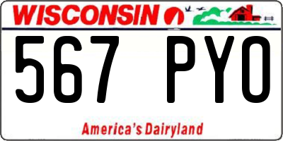 WI license plate 567PYO