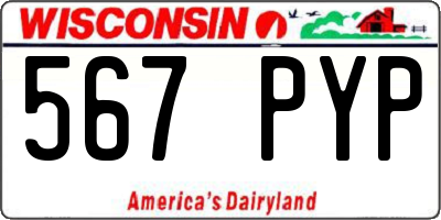 WI license plate 567PYP