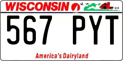 WI license plate 567PYT