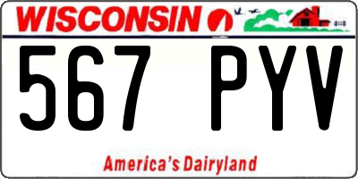 WI license plate 567PYV
