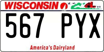 WI license plate 567PYX