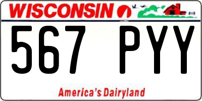 WI license plate 567PYY