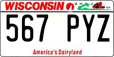 WI license plate 567PYZ