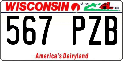 WI license plate 567PZB