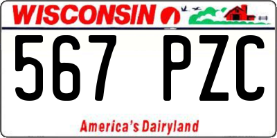 WI license plate 567PZC