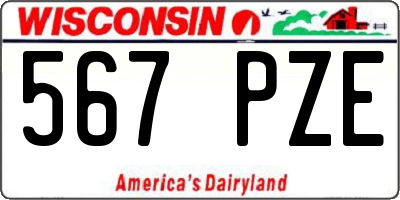 WI license plate 567PZE