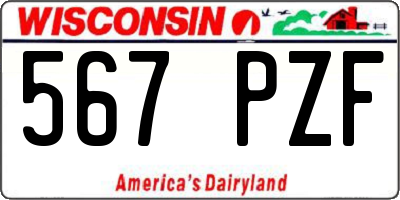 WI license plate 567PZF