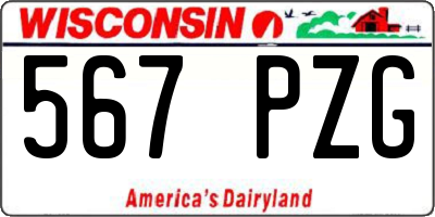 WI license plate 567PZG