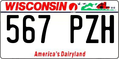 WI license plate 567PZH