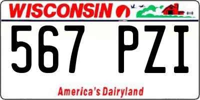 WI license plate 567PZI