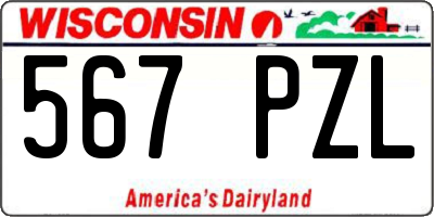WI license plate 567PZL
