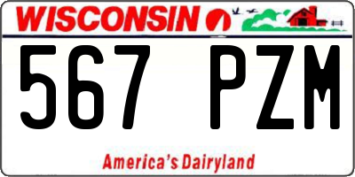WI license plate 567PZM
