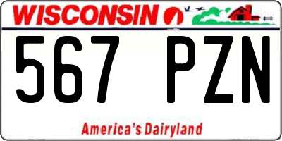 WI license plate 567PZN