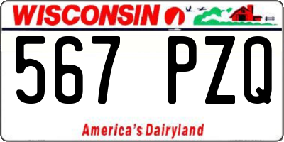 WI license plate 567PZQ