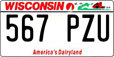 WI license plate 567PZU