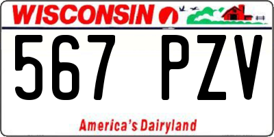 WI license plate 567PZV