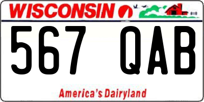 WI license plate 567QAB
