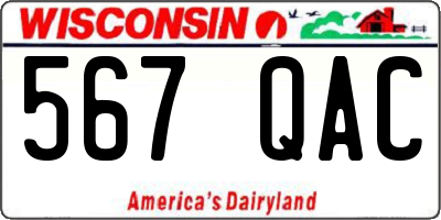 WI license plate 567QAC