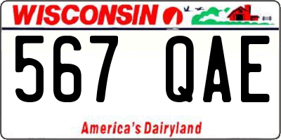WI license plate 567QAE