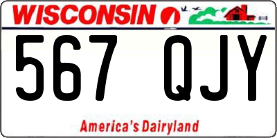 WI license plate 567QJY