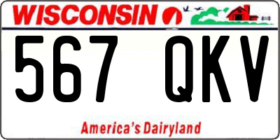 WI license plate 567QKV
